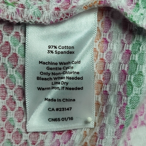 Talbots Colorful Striped Floral  Print Sleeveless Textured Shift Dress.Size 8. - Picture 6 of 12